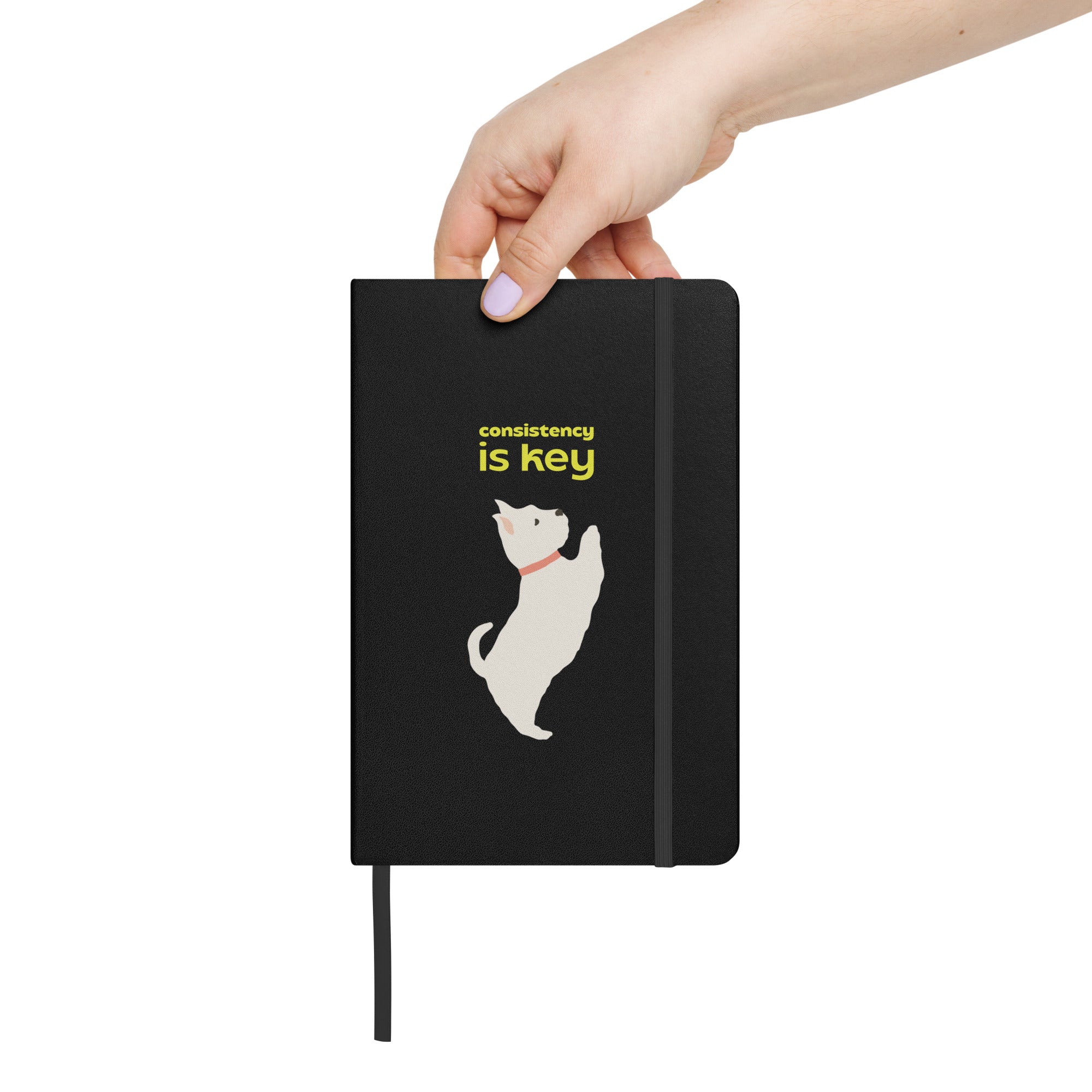 Terrier Dog Hardcover Bound Notebook - "Consistency is key"