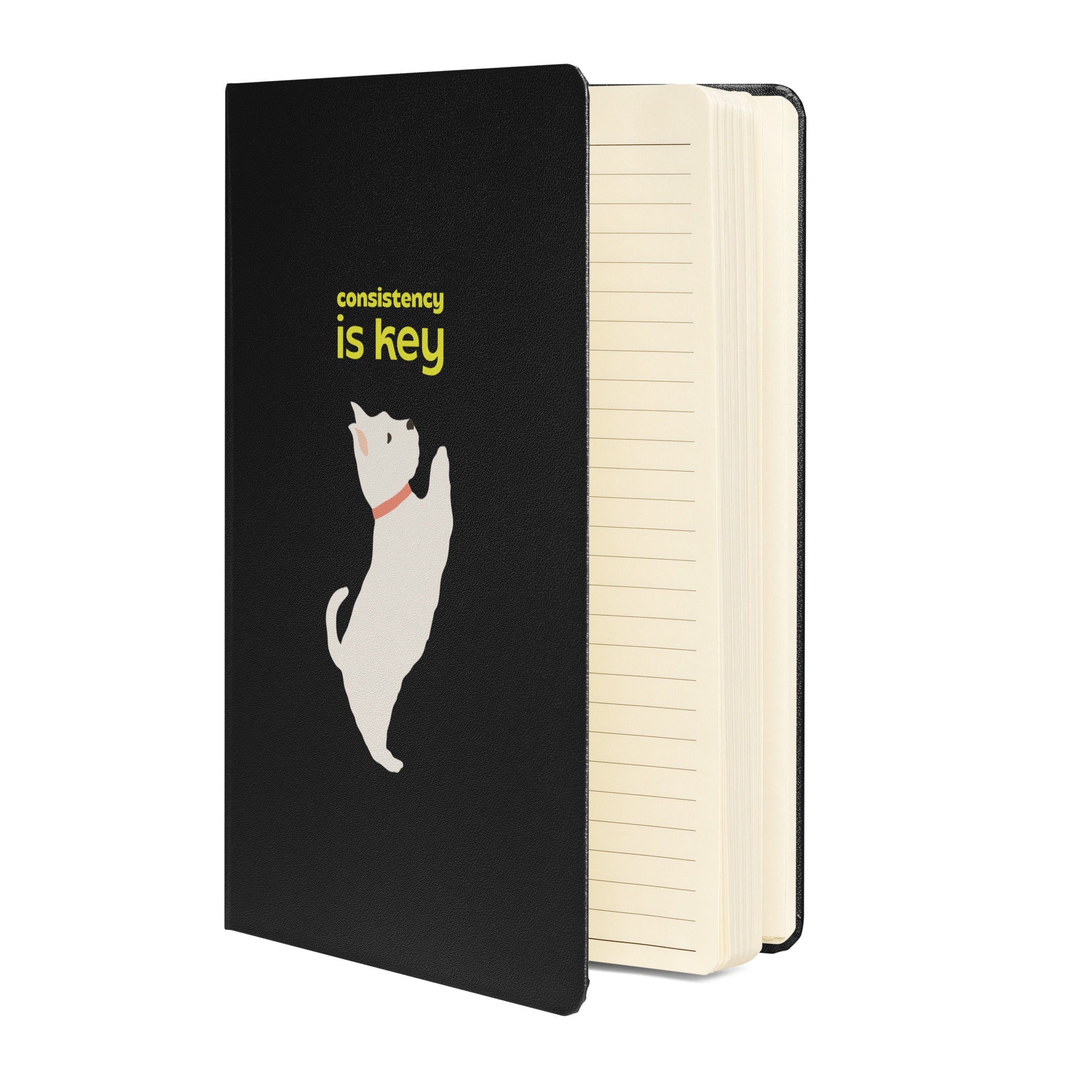 Terrier Dog Hardcover Bound Notebook - "Consistency is key"