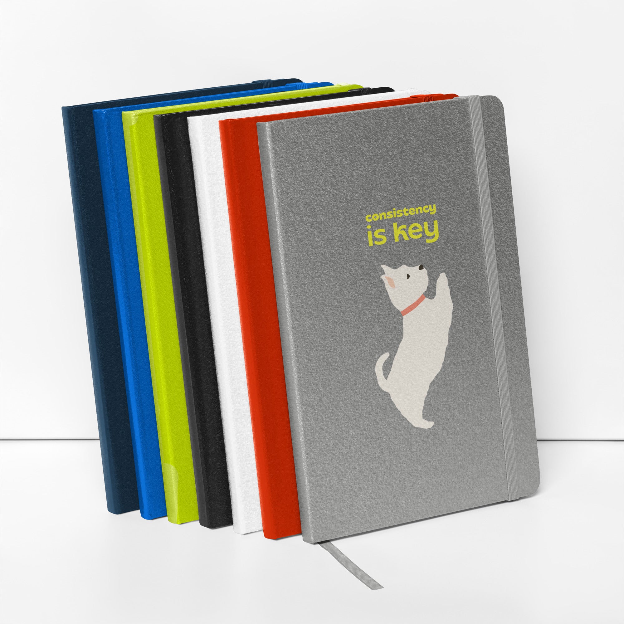 Terrier Dog Hardcover Bound Notebook - "Consistency is key"