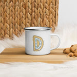 Load image into Gallery viewer, Alphabet D enamel mug, kids unbreakable cup, enamel mug, letter D cup, chocolate mug - Nana + Belle
