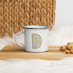 Load image into Gallery viewer, Alphabet D Enamel Mug / Letter Cup Mug
