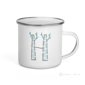 Alphabet H Enamel Mug / Letter Cup Mug