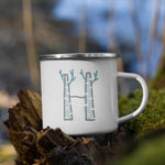 Load image into Gallery viewer, Alphabet H Enamel Mug / Letter Cup Mug
