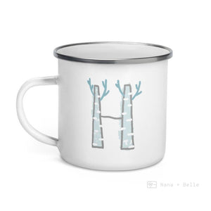 Alphabet H Enamel Mug / Letter Cup Mug