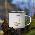 Load image into Gallery viewer, Alphabet J Enamel Mug / Letter Cup Mug
