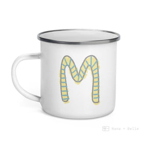 Alphabet M Enamel Mug / Letter Cup Mug