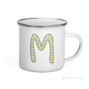 Alphabet M Enamel Mug / Letter Cup Mug