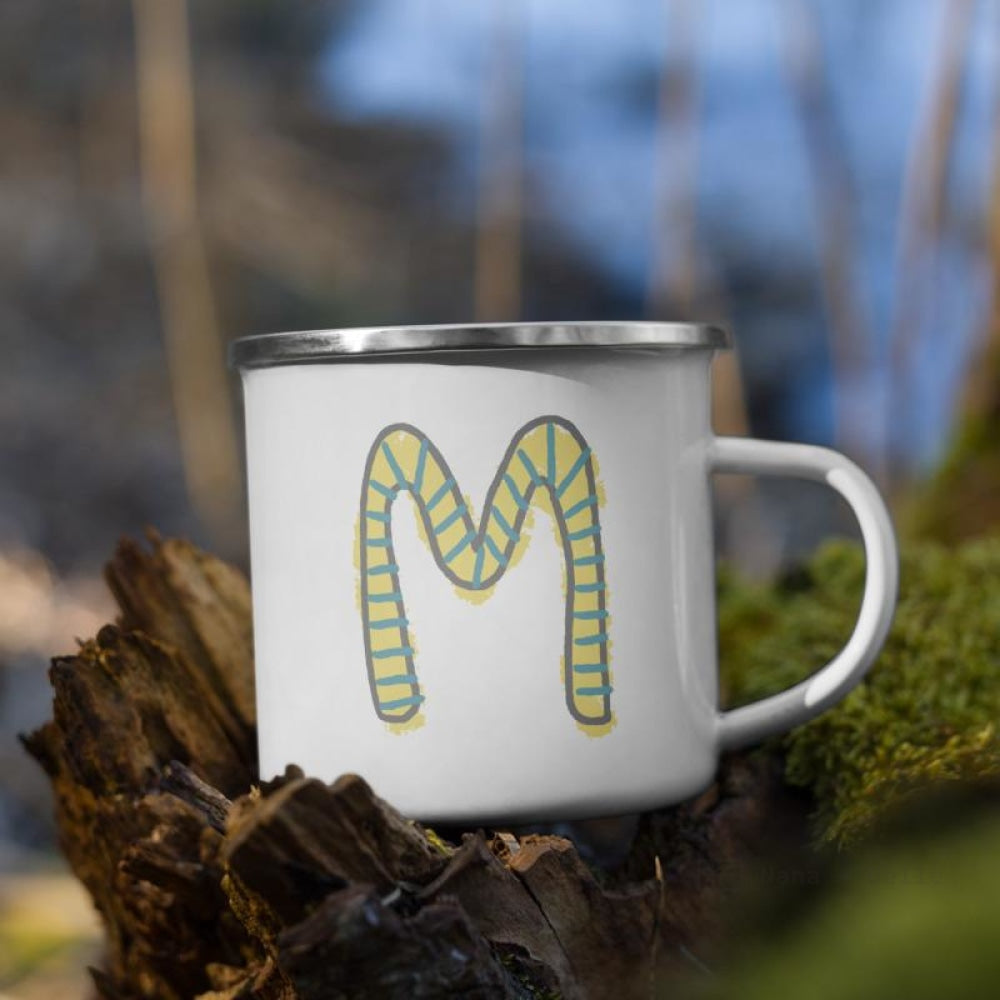 Alphabet M Enamel Mug / Letter Cup Mug