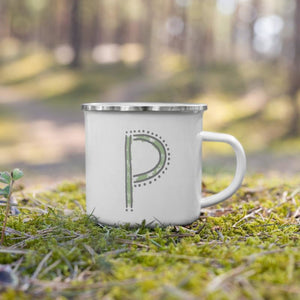 Alphabet P Enamel Mug / Letter Cup Mug