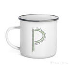 Load image into Gallery viewer, Alphabet P Enamel Mug / Letter Cup Mug
