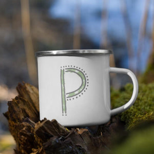 Alphabet P Enamel Mug / Letter Cup Mug