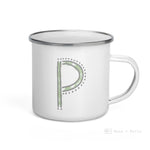 Load image into Gallery viewer, Alphabet P Enamel Mug / Letter Cup Mug
