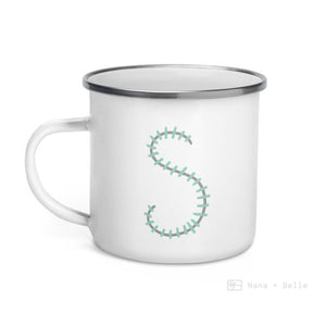 Alphabet S Enamel Mug / Letter Cup Mug