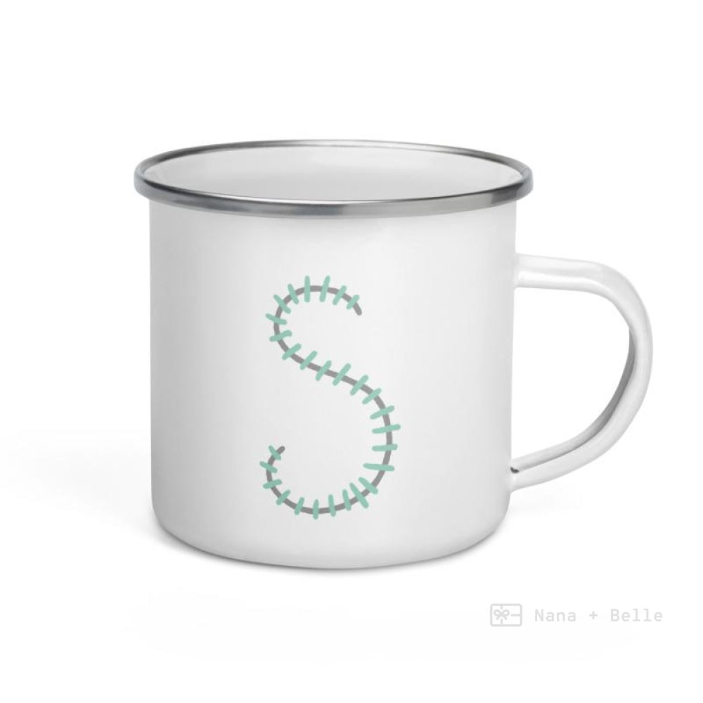 Alphabet S Enamel Mug / Letter Cup Mug