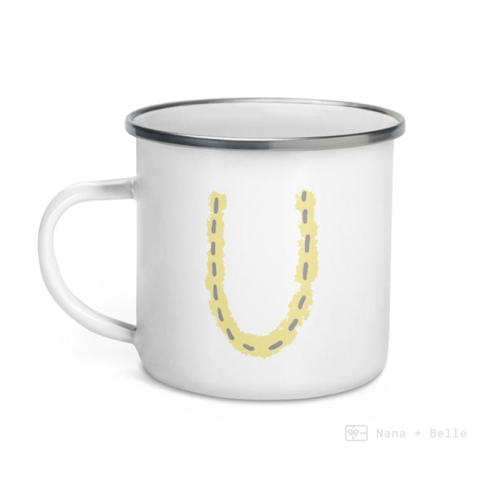 Alphabet U Enamel Mug / Letter Cup Mug