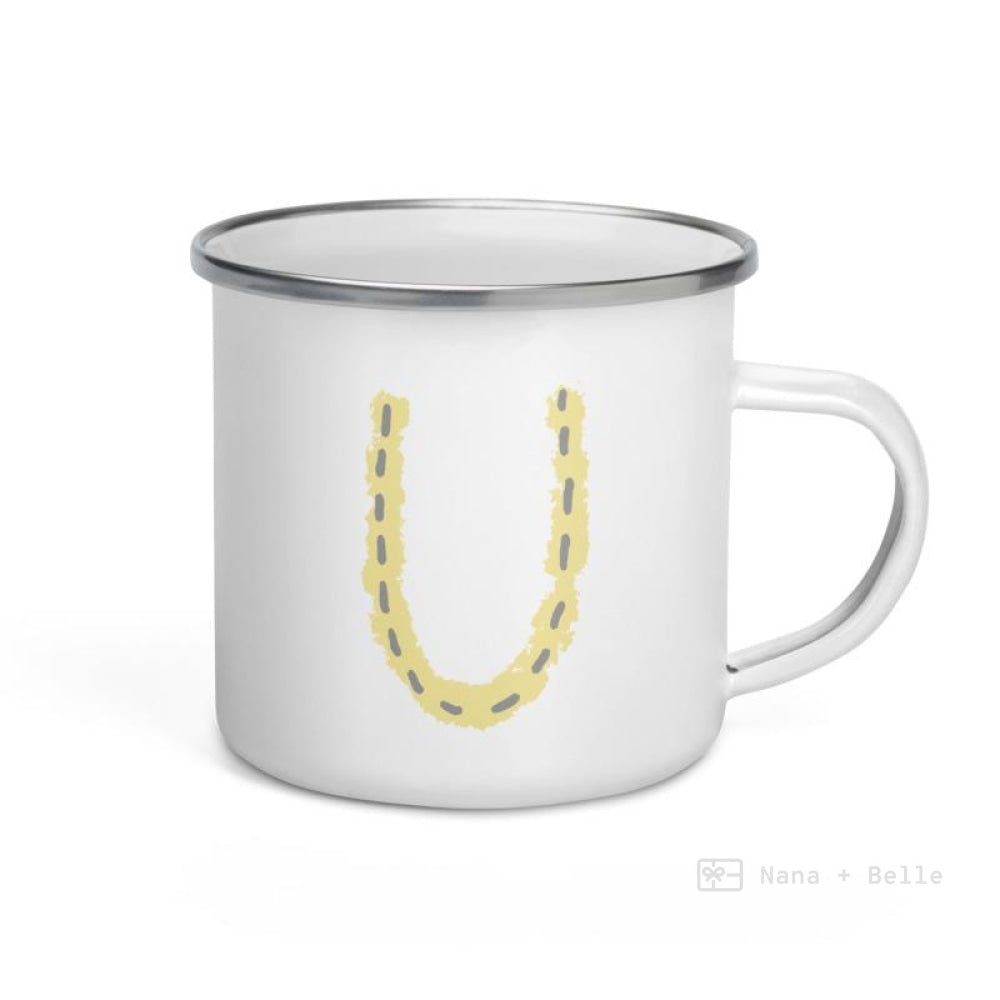 Alphabet U Enamel Mug / Letter Cup Mug