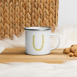 Alphabet U enamel mug, kids unbreakable cup, enamel mug, letter U cup, chocolate mug - Nana + Belle