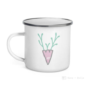 Alphabet V Enamel Mug / Letter Cup Mug