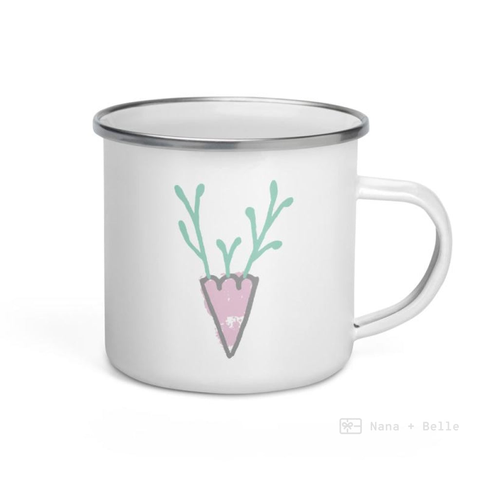 Alphabet V Enamel Mug / Letter Cup Mug