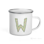 Load image into Gallery viewer, Alphabet W Enamel Mug / Letter Cup Mug
