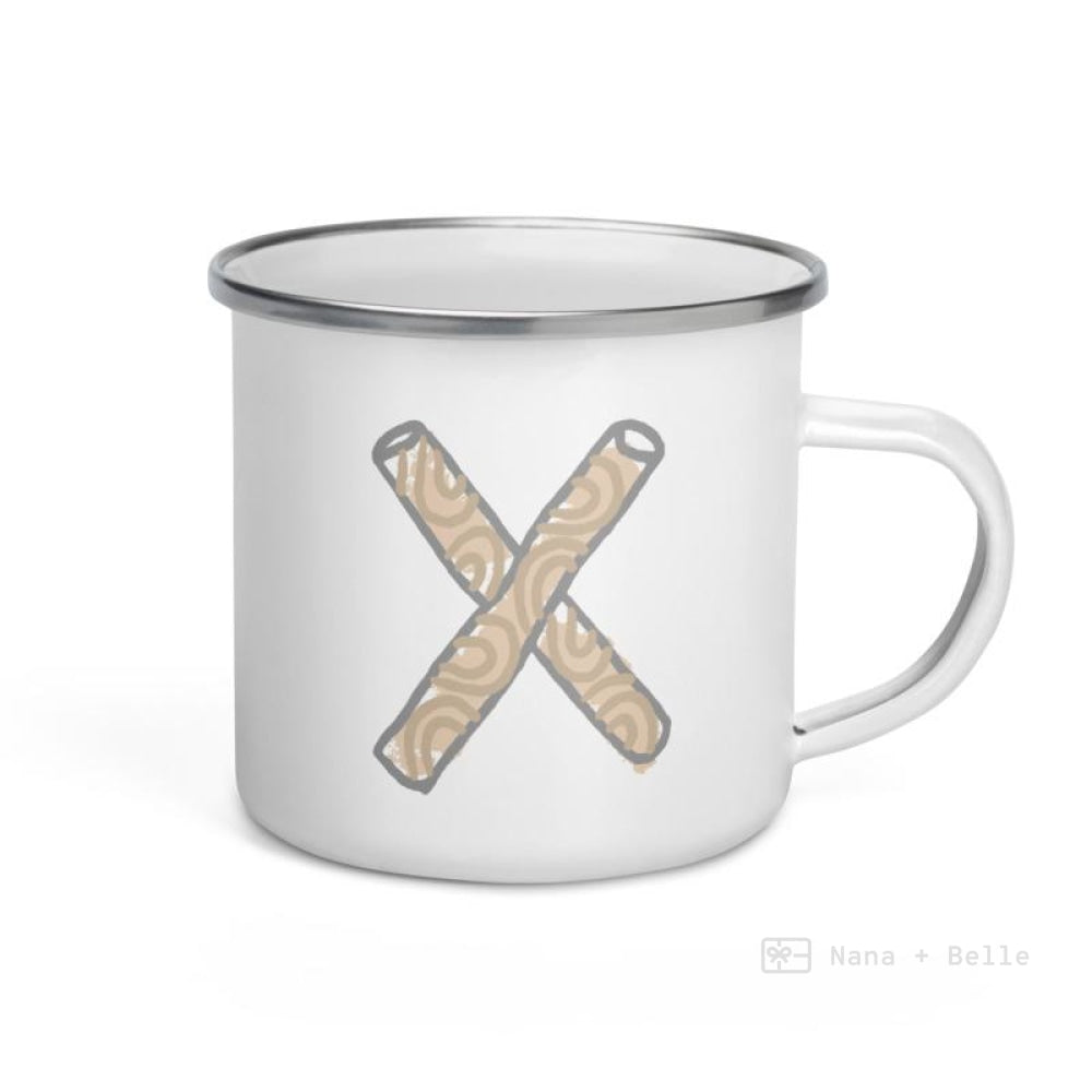 Alphabet X Enamel Mug / Letter Cup Mug