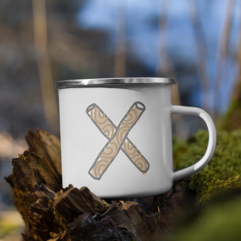 Alphabet X Enamel Mug / Letter Cup Mug