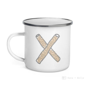 Alphabet X Enamel Mug / Letter Cup Mug