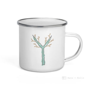 Alphabet Y Enamel Mug / Letter Cup Mug