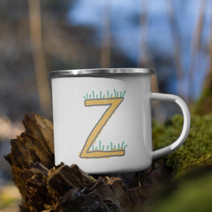 Alphabet Z Enamel Mug / Letter Cup Mug