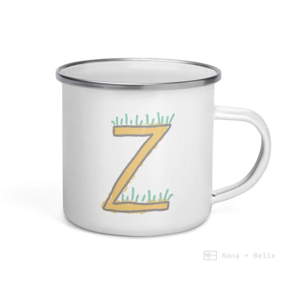 Alphabet Z Enamel Mug / Letter Cup Mug