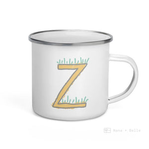 Alphabet Z Enamel Mug / Letter Cup Mug