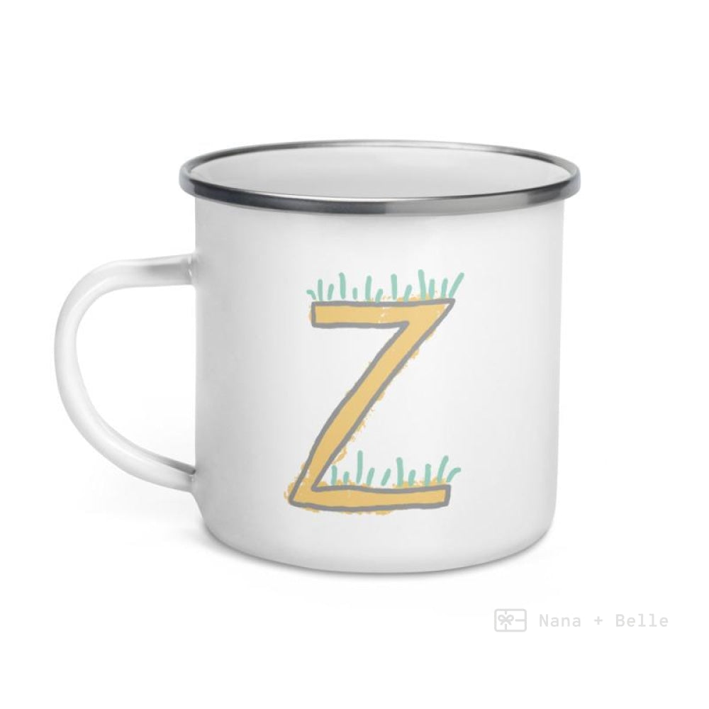 Alphabet Z Enamel Mug / Letter Cup Mug