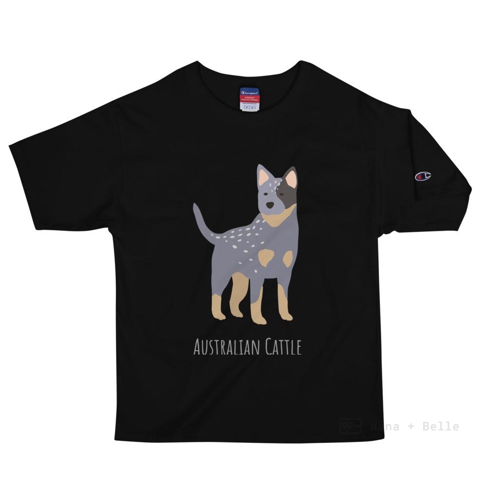 Australian Cattle Dog Personalised Champion T-Shirt Black / S