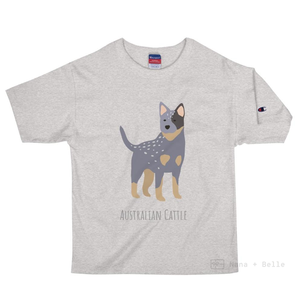 Australian Cattle Dog Personalised Champion T-Shirt Oxford Grey Heather / S