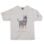 Load image into Gallery viewer, Australian Cattle Dog Personalised Champion T-Shirt Oxford Grey Heather / S
