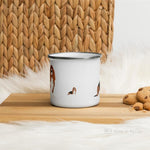 Load image into Gallery viewer, Basset Hound Dog Enamel Mug Mugs
