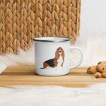 Load image into Gallery viewer, Basset Hound Dog enamel mug, kids unbreakable cup, enamel mug, Basset Hound Dog cup, chocolate mug - Nana + Belle
