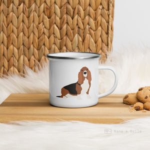 Basset Hound Dog enamel mug, kids unbreakable cup, enamel mug, Basset Hound Dog cup, chocolate mug - Nana + Belle