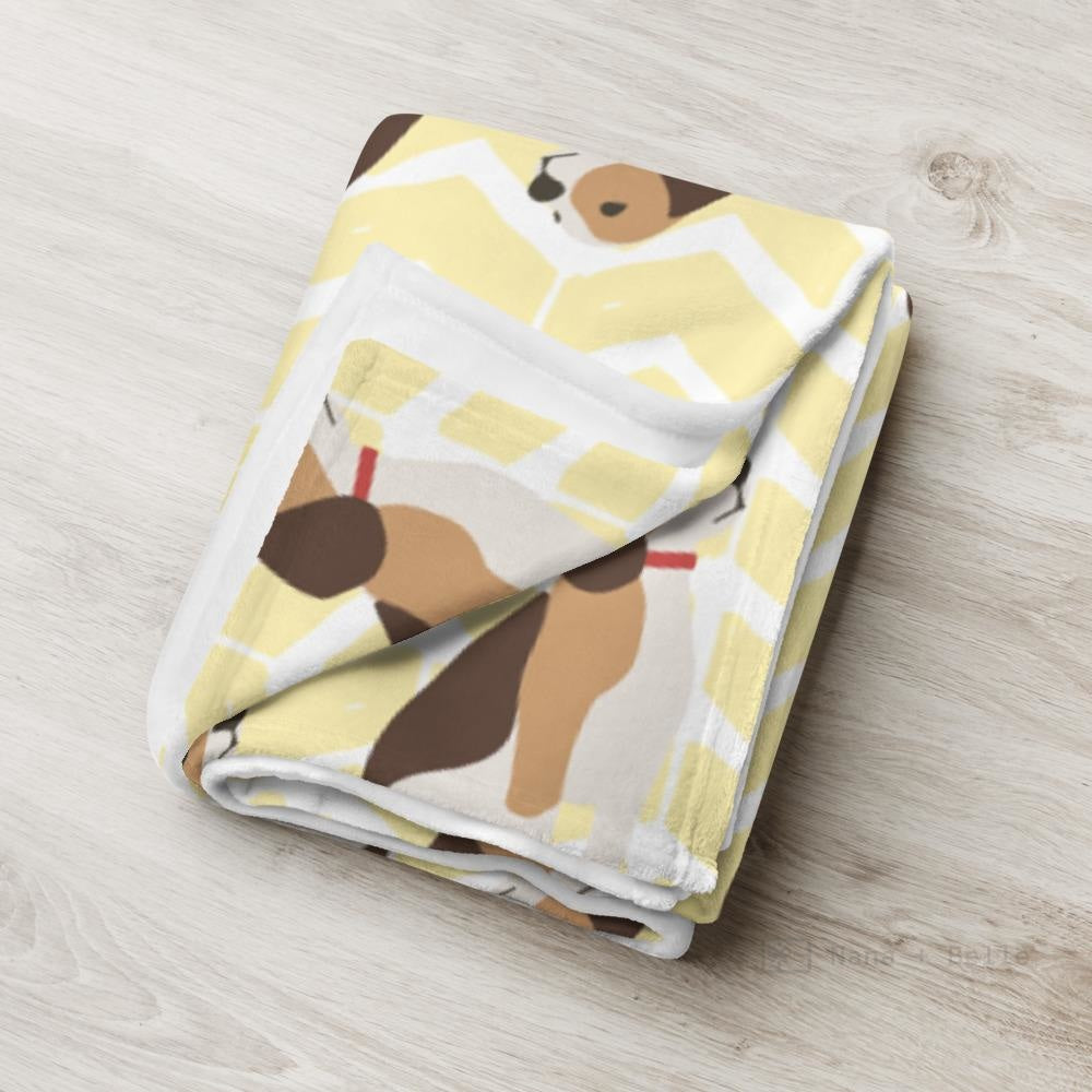 Beagle Throw Blanket Cushions