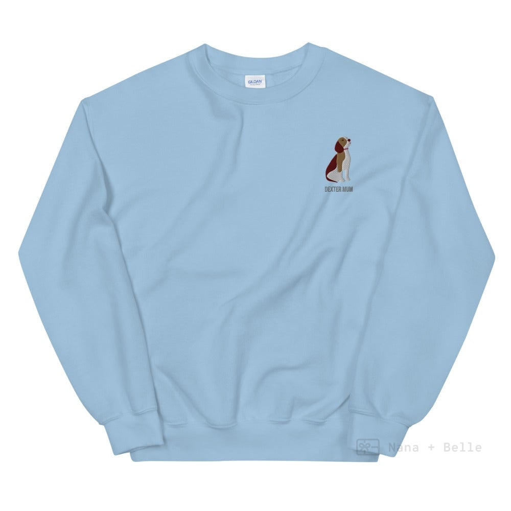 Beagle Embroidered Personalised Unisex Jumper Light Blue / S