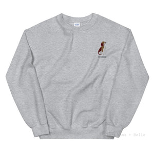 Beagle Embroidered Personalised Unisex Jumper Sport Grey / S