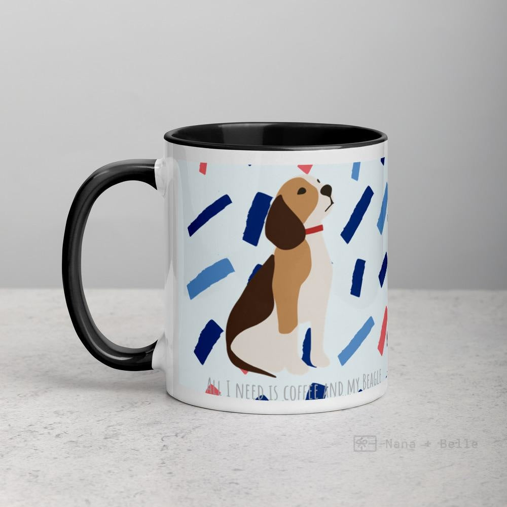 Beagle Mug With Colour Inside Black Mugs