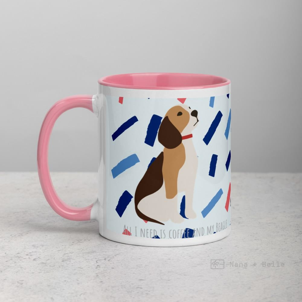 Beagle Mug With Colour Inside Pink Mugs