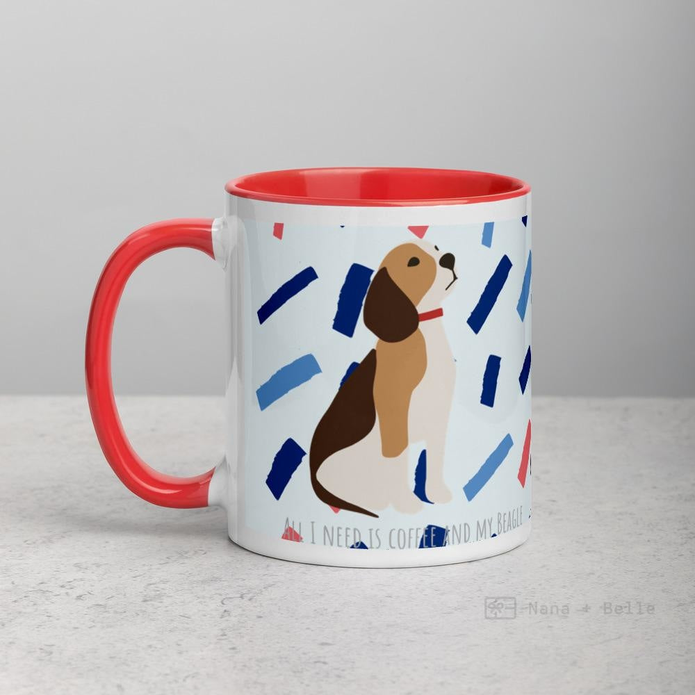 Beagle Mug With Colour Inside Red Mugs