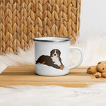 Load image into Gallery viewer, Bernese Mountain Dog enamel mug, kids unbreakable cup, enamel mug, Bernese Mountain Dog cup, chocolate mug - Nana + Belle
