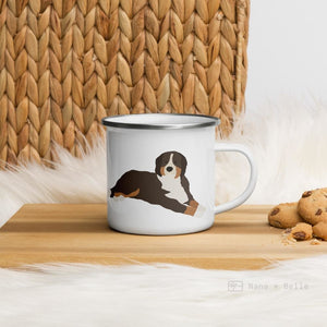 Bernese Mountain Dog enamel mug, kids unbreakable cup, enamel mug, Bernese Mountain Dog cup, chocolate mug - Nana + Belle