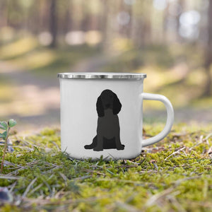 Black English Cocker Spaniel Dog Enamel Mug Mugs