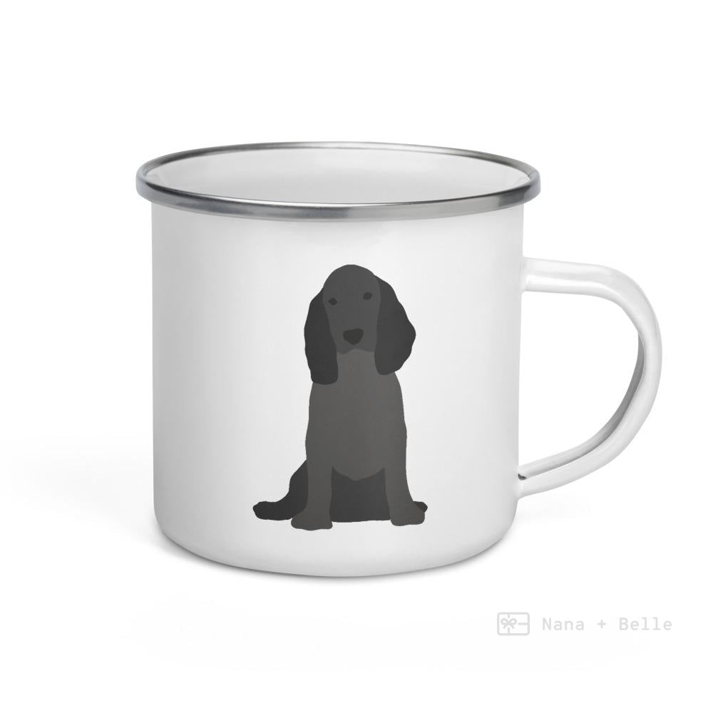 Black English Cocker Spaniel Dog Enamel Mug Mugs