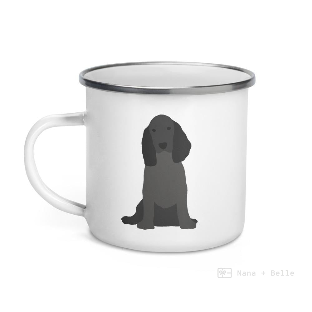 Black English Cocker Spaniel Dog Enamel Mug Mugs