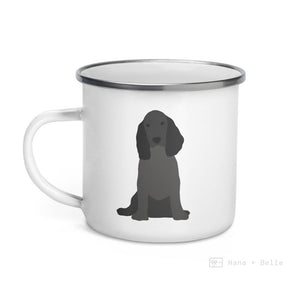 Black English Cocker Spaniel Dog Enamel Mug Mugs